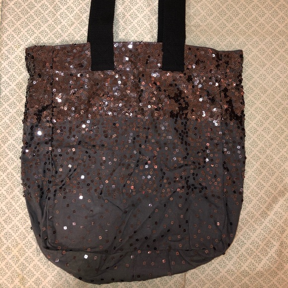 Gray Sequin Tote Bag - Picture 1 of 3